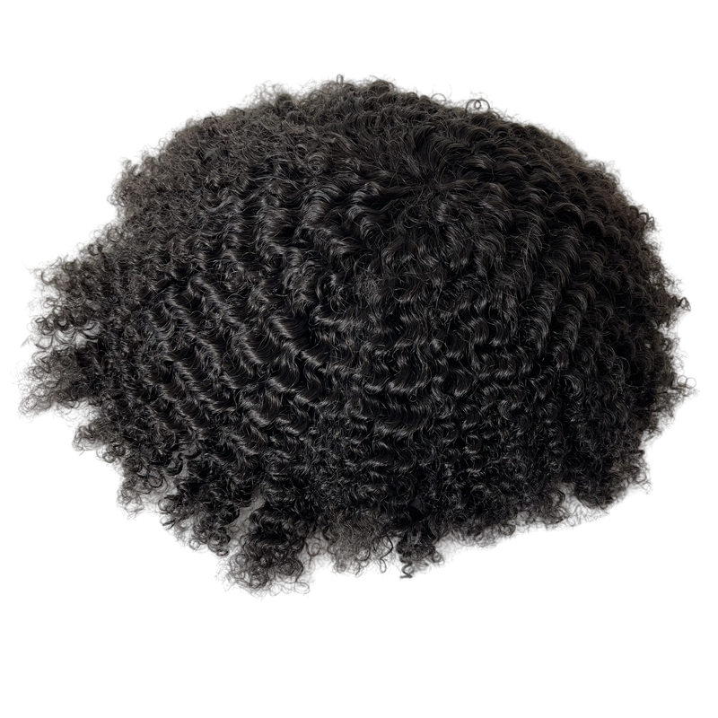 Human Hair 8mm Wave #1b 8x10 Q6 Base for Men