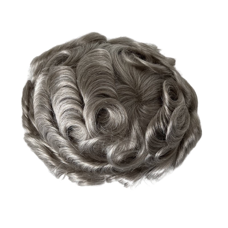 Human Hair #580 Grey 8x10 Q6 Toupee for Men