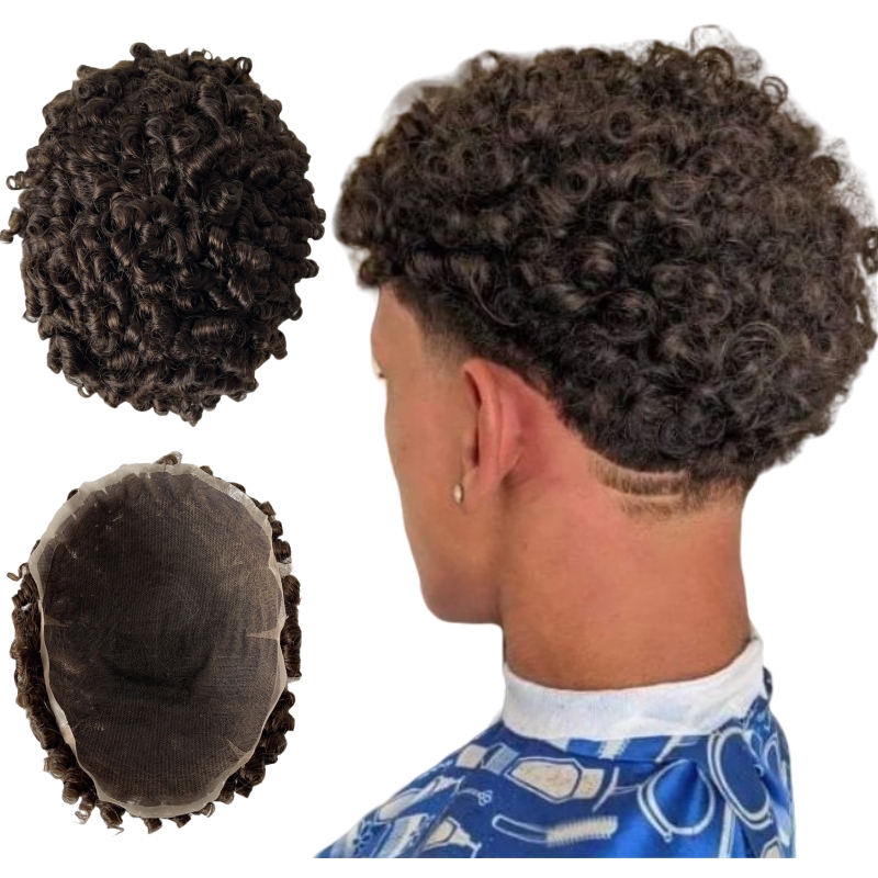 #4 15mm Curl Lace Toupee 8x10 Unit