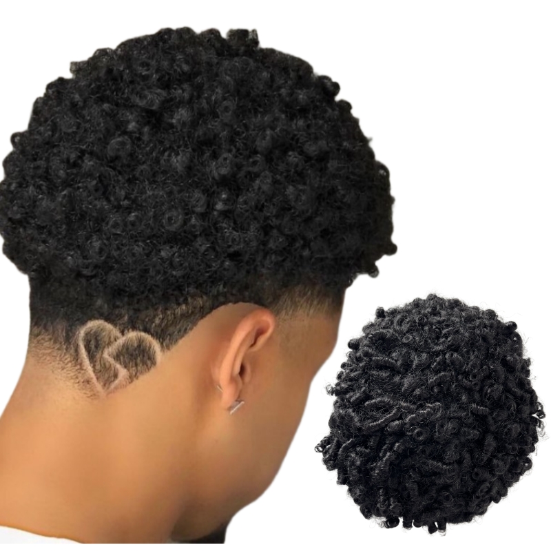 15mm Afro Curl Toupee 8x10 Full Lace Unit