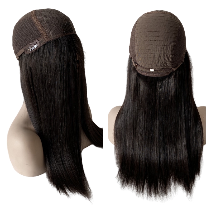 Human Hair #1b Black 4x4 Silk Top Jewish Wig