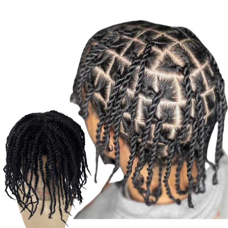 Afro Twist Braids Toupee Full Lace Unit