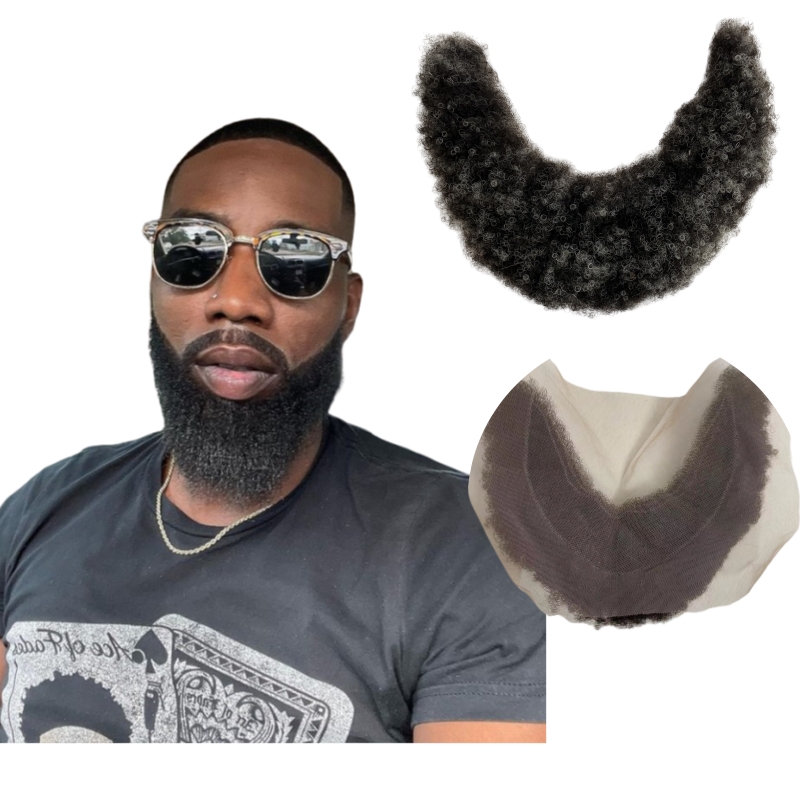 Full Lace Beards #1b20 Grey Afro for Black Men